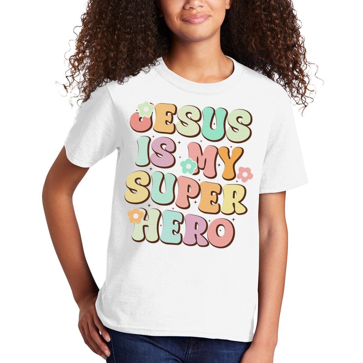 Jesus Is My Superhero Christian Religious Kids T-Shirt