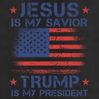 Jesus Is My Savior Trump Is My President Retro Us Flag Adult Drive Performance Visor