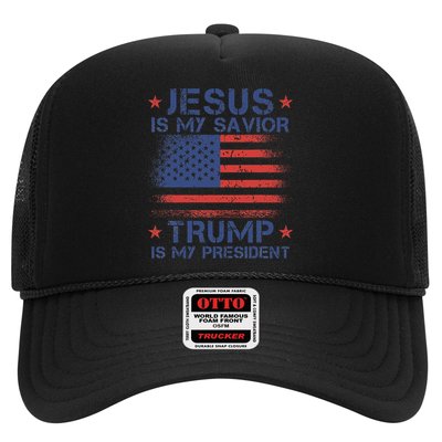 Jesus Is My Savior Trump Is My President Retro Us Flag Hat