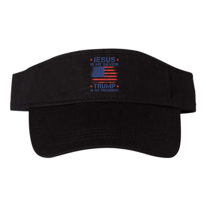 Jesus Is My Savior Trump Is My President Retro Us Flag Visor