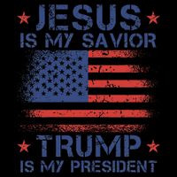 Jesus Is My Savior Trump Is My President Retro Us Flag Visor