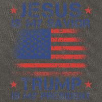 Jesus Is My Savior Trump Is My President Retro Us Flag Cotton Canvas Backpack