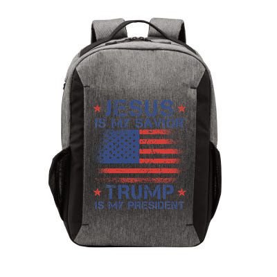 Jesus Is My Savior Trump Is My President Retro Us Flag Vector Backpack