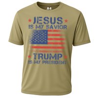 Jesus Is My Savior Trump Is My President Retro Us Flag Performance Shirt