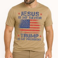 Jesus Is My Savior Trump Is My President Retro Us Flag Performance Shirt