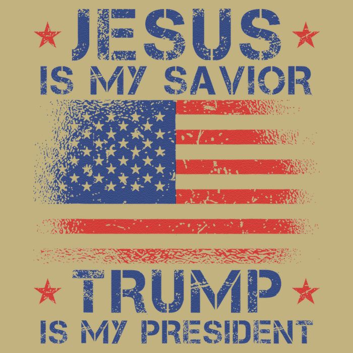 Jesus Is My Savior Trump Is My President Retro Us Flag T-Shirt