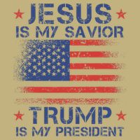 Jesus Is My Savior Trump Is My President Retro Us Flag Button