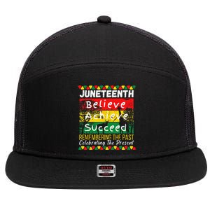 Juneteenth Is My Independence Day Black Pride Melanin 7 Panel Mesh Trucker Snapback Hat