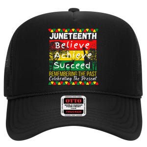 Juneteenth Is My Independence Day Black Pride Melanin High Crown Mesh Back Trucker Hat