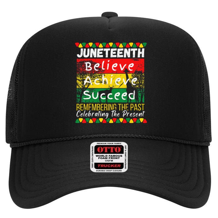 Juneteenth Is My Independence Day Black Pride Melanin High Crown Mesh Back Trucker Hat