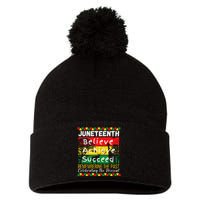 Juneteenth Is My Independence Day Black Pride Melanin Pom Pom 12in Knit Beanie