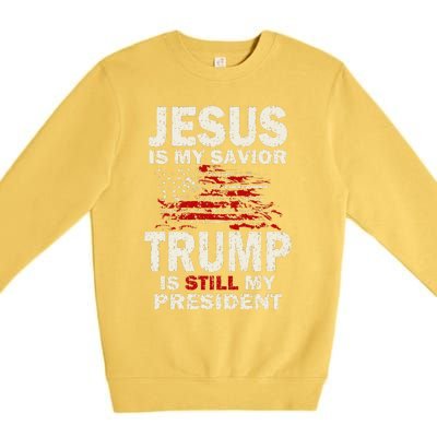 Jesus Is My Savior Trump Is Still My President Cute Premium Crewneck Sweatshirt