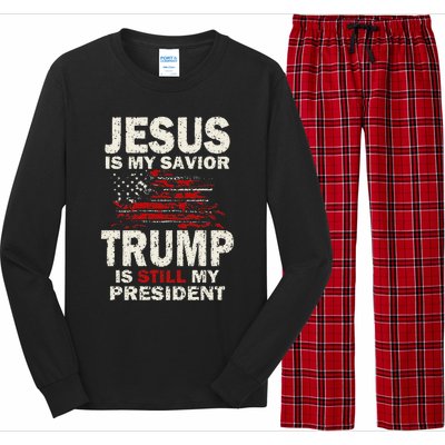 Jesus Is My Savior Trump Is Still My President Cute Long Sleeve Pajama Set