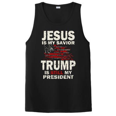 Jesus Is My Savior Trump Is Still My President Cute PosiCharge Competitor Tank