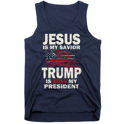 Jesus Is My Savior Trump Is Still My President Cute Tank Top