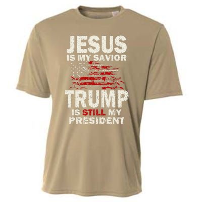 Jesus Is My Savior Trump Is Still My President Cute Cooling Performance Crew T-Shirt