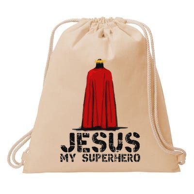 Jesus Is My Superhero! Christian Gifts Cool Gods Love Drawstring Bag