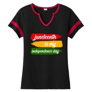 Juneteenth Is My Independence Day Ladies Halftime Notch Neck Tee