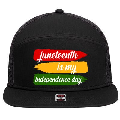 Juneteenth Is My Independence Day 7 Panel Mesh Trucker Snapback Hat
