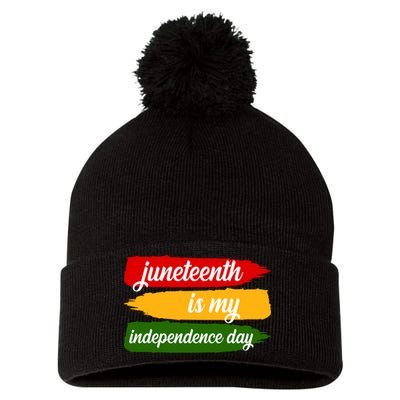 Juneteenth Is My Independence Day Pom Pom 12in Knit Beanie