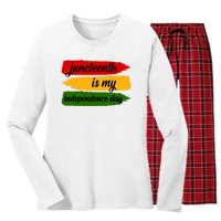 Juneteenth Is My Independence Day Women's Long Sleeve Flannel Pajama Set 