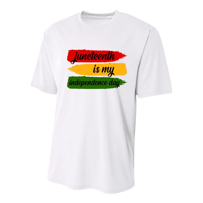 Juneteenth Is My Independence Day Youth Performance Sprint T-Shirt