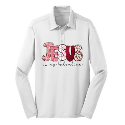 Jesus Is My Valentine Matching Couple Lover Silk Touch Performance Long Sleeve Polo