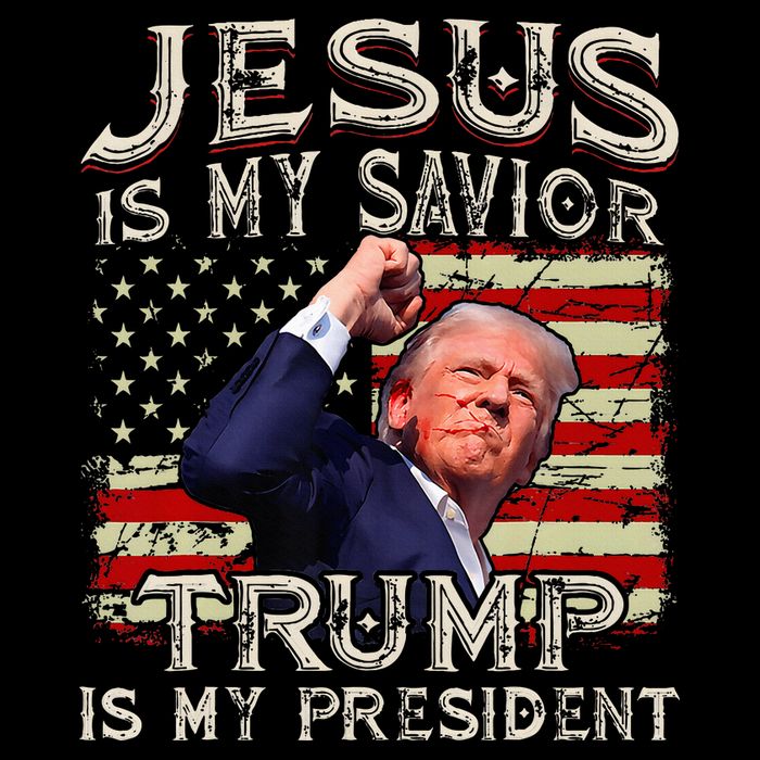 Jesus Is My Savior Trump Is My President American Flag 16 in Basic Backpack