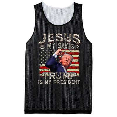 Jesus Is My Savior Trump Is My President American Flag Mesh Reversible Basketball Jersey Tank