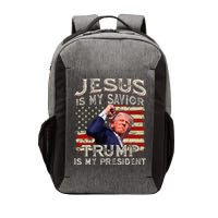 Jesus Is My Savior Trump Is My President American Flag Vector Backpack