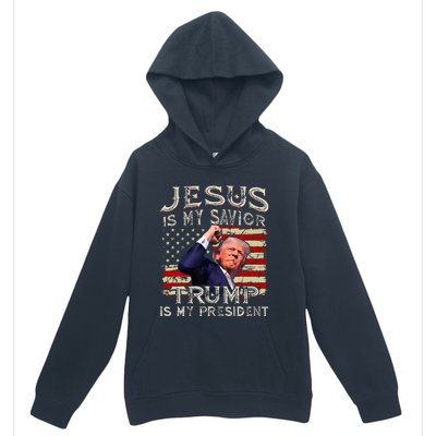 Jesus Is My Savior Trump Is My President American Flag Urban Pullover Hoodie