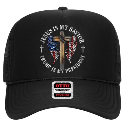 Jesus Is My Savior Trump Is My President 2024 Usa Flag Cross Hat