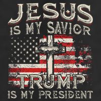 Jesus Is My Savior Trump Is My President American Flag Golf Towel
