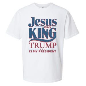 Jesus Is My King Trump Is My President Sueded Cloud Jersey T-Shirt