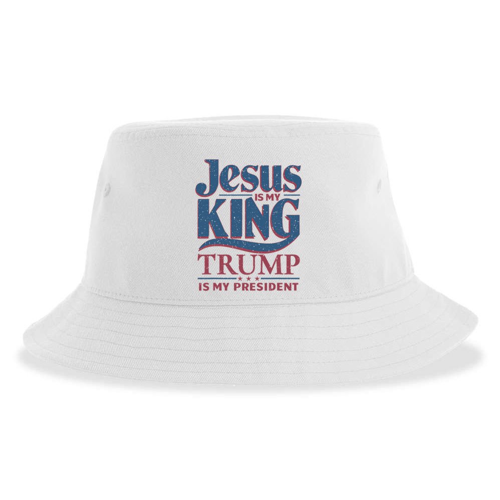 Jesus Is My King Trump Is My President Sustainable Bucket Hat