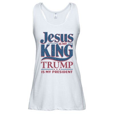 Jesus Is My King Trump Is My President Ladies Essential Flowy Tank