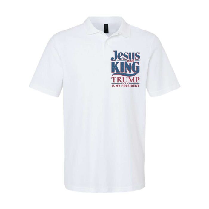 Jesus Is My King Trump Is My President Softstyle Adult Sport Polo