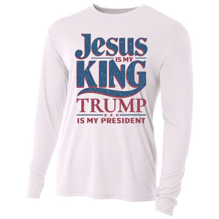 Jesus Is My King Trump Is My President Cooling Performance Long Sleeve Crew