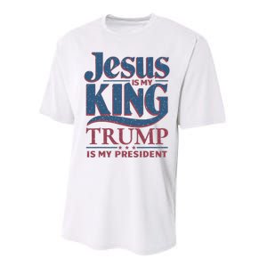 Jesus Is My King Trump Is My President Performance Sprint T-Shirt