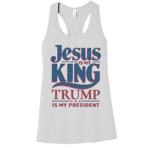 Jesus Is My King Trump Is My President Women's Racerback Tank