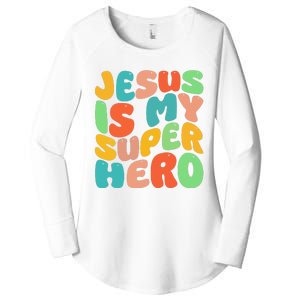 Jesus Is My Superhero Christian Religious Women's Perfect Tri Tunic Long Sleeve Shirt