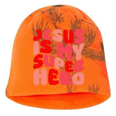 Jesus Is My Superhero Christian Religious Kati - Camo Knit Beanie