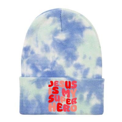 Jesus Is My Superhero Christian Religious Tie Dye 12in Knit Beanie