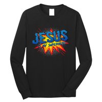 Jesus Is My Superhero Cute Powerful Christian Gift Comic Long Sleeve Shirt