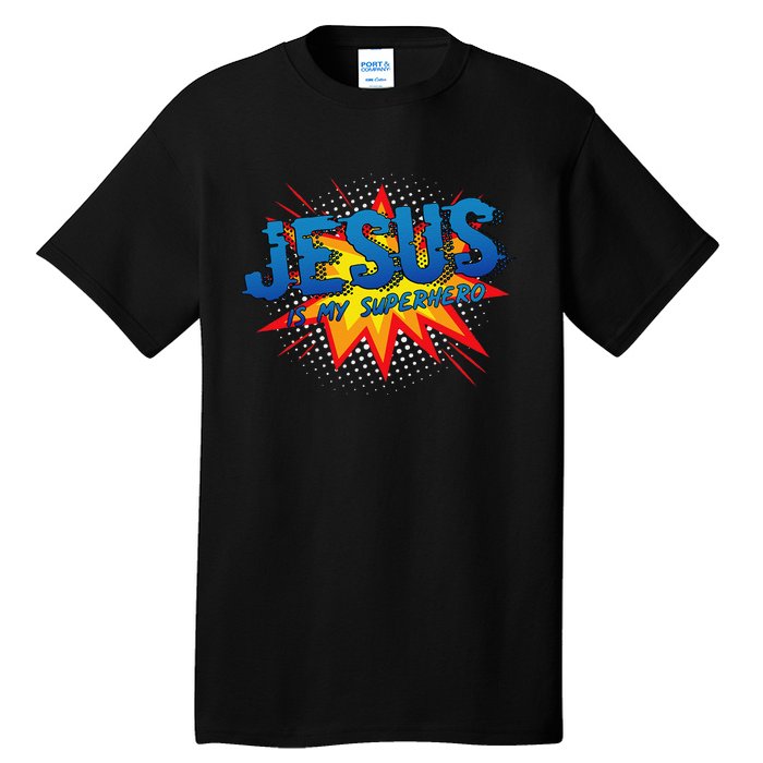 Jesus Is My Superhero Cute Powerful Christian Gift Comic Tall T-Shirt