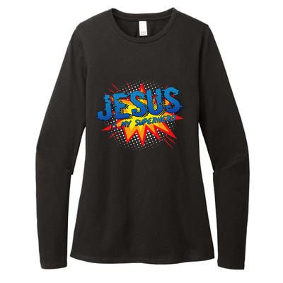 Jesus Is My Superhero Cute Powerful Christian Gift Comic Womens CVC Long Sleeve Shirt