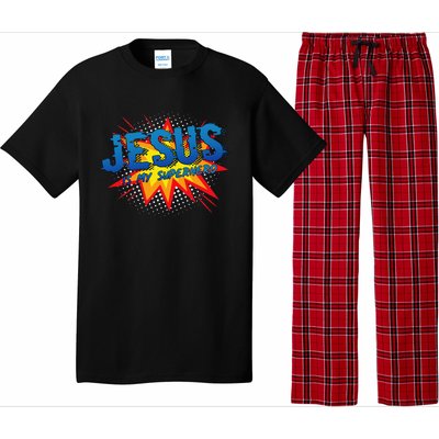 Jesus Is My Superhero Cute Powerful Christian Gift Comic Pajama Set