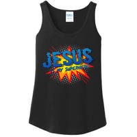 Jesus Is My Superhero Cute Powerful Christian Gift Comic Ladies Essential Tank