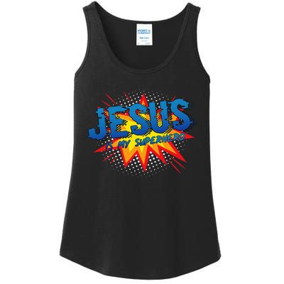 Jesus Is My Superhero Cute Powerful Christian Gift Comic Ladies Essential Tank