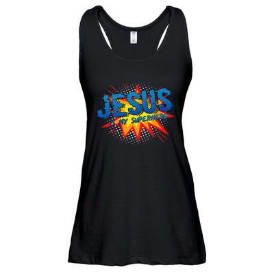 Jesus Is My Superhero Cute Powerful Christian Gift Comic Ladies Essential Flowy Tank